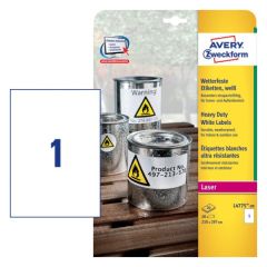 Avery L4775-20 Weatherproof Film Labels - A4 - 20 Labels x 20 Sheets