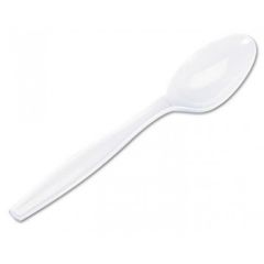Al Areen Big Plastic Spoon - White (Pack of 50)