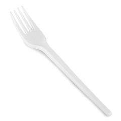 FoodPack Disposable Plastic Fork - White (Pack of 50)