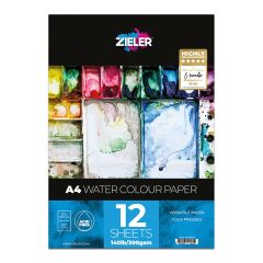 Zieler 9290023 Soft White Colour A4 Watercolour Pad, 300 gsm