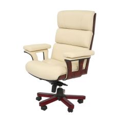 Mazaya MF 05009 Executive High Back Chair - Beige In Leather