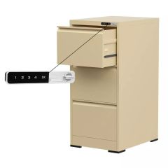 Godrej 3 Drawer Digital Filing Cabinet with Touch Screen Lock, Beige