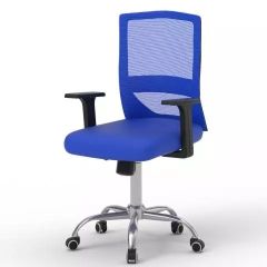 MHM TJ HY-902 Medium Back Mesh Office Chair with Lumbar Support, Blue