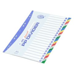 FIS FSDV317 PP Divider - A4 - 1-20 Color Tabs