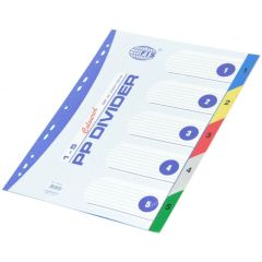 FIS FSDV321 PP Divider - A4 - 1-5 Color Tabs