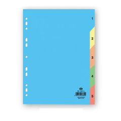FIS FSDV337 Paper Divider - 160GSM - A4 - 1-5 Color Tabs