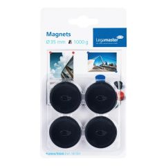 Legamaster 7-181301-4 Magnet, 35 mm, Black 4pcs 