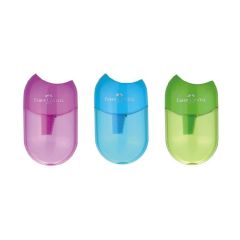 Faber Castell FCC183512 Single Hole Mini Apple Sharpener - Assorted Color (Pack of 12)