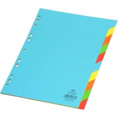 FIS FSDV347 Paper Divider - 160GSM - A4 - 10 Color