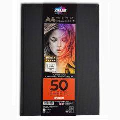 Zieler 7290004 Hardback Mixed Media Case Bound A4 Sketchbook, 50 sheets, 150gsm