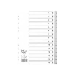 Deluxe AMT 47415 PVC Divider - A4 - 1-15 Grey Tabs