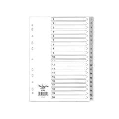 Deluxe AMT 47420 PVC Divider - A4 - 1-20 Grey Tabs