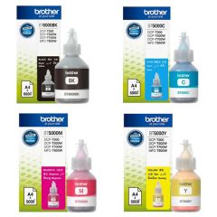 Brother BT5000 Cyan Magenta Yellow & BT6000 Black Ink Bottle Set