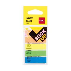 Deli EA10402 Film Index Plastic Tabs - 44 x 12mm - 5 Colors x 20 Sheets