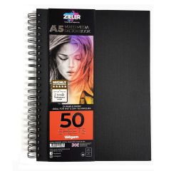 Zieler 7290005 Hardback Mixed Media Case Bound A5 Sketchbook, 50 sheets, 150gsm