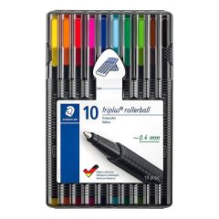 Staedtler 403 Triplus Triangular Rollerball Pen - 0.4mm - Assorted Color (Pack of 10)
