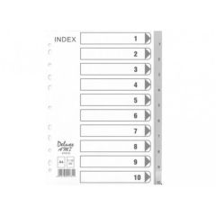 Deluxe AMT 47410 PVC Divider - 1-10 Grey Tabs - A4