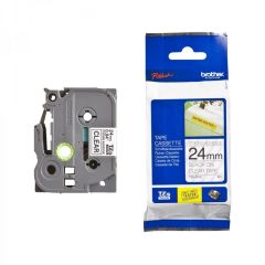 Brother Tze-S151 Strong Adhesive Tape - 24mm - Black on Clear