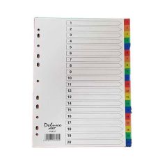 Deluxe AMT 46420 PVC Color Divider With Number - A4 - 1-20 Tabs