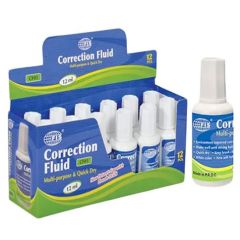 FIS FSCF03 Multi Purpose & Quick Dry Correction Fluid - 12ml (Pack of 12)