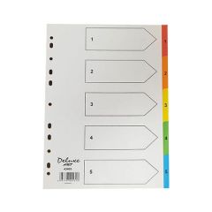 Deluxe AMT 46405 PVC Color Divider With Number - A4 - 1-5 Tabs
