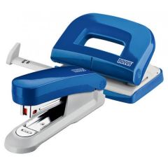 Novus E15/E210 Stapler + Puncher Set - Shiny Blue/Grey