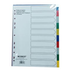 Modest MS101 Plastic Divider W/O Numbers - A4 - 10 Color Tabs