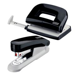 Novus E15/E210 Stapler + Puncher Set - Shiny Black/Grey