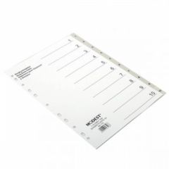 Modest MS110 Plastic Divider With Number - A4 - 1-10 Grey Tabs