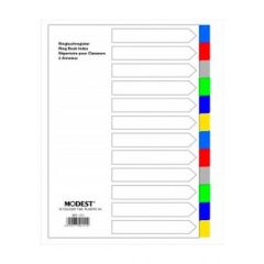 Modest MS 121 Plastic Divider Without Number - A4 - 12 Color Tabs