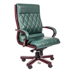 Mazaya MF 05011 Executive High Back Chair - Dark Green In Leather