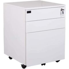 MHM Godrej GOEM3DMSUW 3-Drawers Portable Storage Unit - White - Key Lock