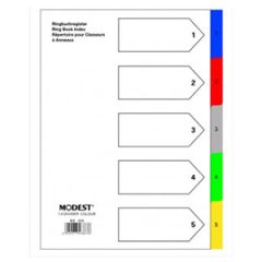 Modest MS205 Plastic Divider With number - A4 - 1-5 Color Tabs