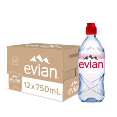 Evian Natural Mineral Water - 750ml PET Bottle x (Pack of 12)
