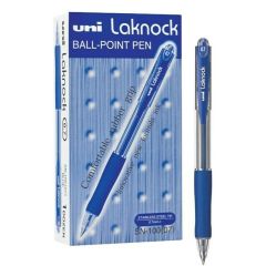 Uni-ball SN100 Laknock Ball Point Pen  - 0.7mm Ball - Blue (Pack of 12)