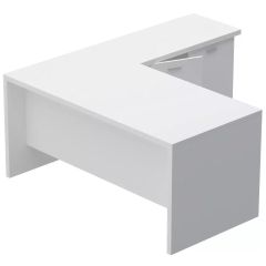 MHM Zelda M225 L-Shape Executive Workstation Desk, White