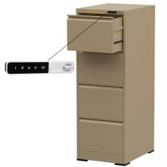 Godrej 4 Drawer Digital Filing Cabinet with Touch Screen Lock, Beige
