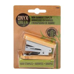 Onyx + Green 4803 Bamboo Mini Stapler + 1000 Staples (Pack of 6)