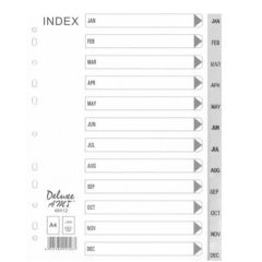 Deluxe AMT 48412 PP Divider - A4 - Jan-Dec Grey Tabs