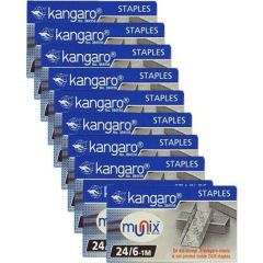 Kangaro 24/6-1M Staples - 1000 Pins x (Pack of 10)