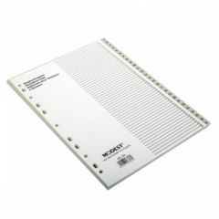 Modest MS154 Plastic Tab Divider With Number - A4 - 54 Grey Tabs