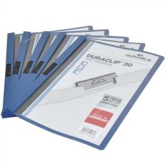 Durable Duraclip 30 File - A4 - 30 Sheets - Dark Blue (Pack of 25)