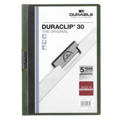 Durable Duraclip 30 File - A4 - 30 Sheets - Dark Green (Pack of 25)
