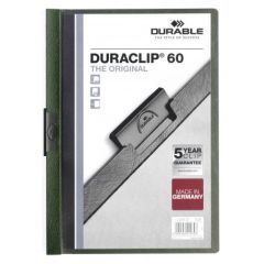 Durable Duraclip File - A4 - 60 Sheets - Dark Green (Pack of 25)