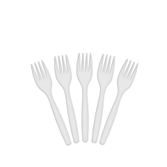 Super-Touch Disposable Plastic Fork - White (Pack of 50)