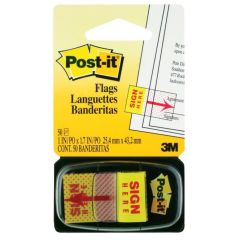 3M 680-9 Post It "Sign Here" Tape Flags - 1" x 1.73" - 50 Flags