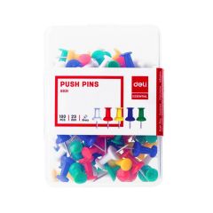 Deli 0031 Push Pin - 23mm - Assorted Color - 100 Pins / Pack