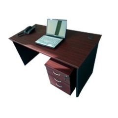 Mazaya MF 027 Single Desk - Mahogany with Black - 160 x 70 x 75cm