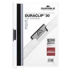 Durable Duraclip 30 File - A4 - 30 Sheets - White (Pack of 25)
