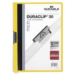 Durable Duraclip 30 File - A4 - 30 Sheets - Yellow (Pack of 25)